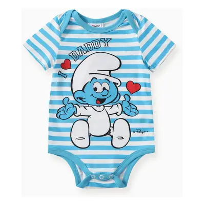 The Smurfs Baby Boys 1pc Cotton Character Stripe Print Short-sleeve Romper