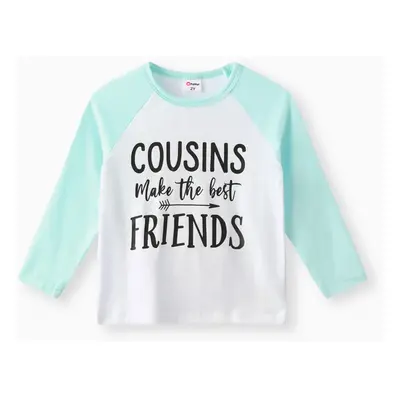 Toddler Boy/Girl Letters Print Colorblock Long-sleeve Tee