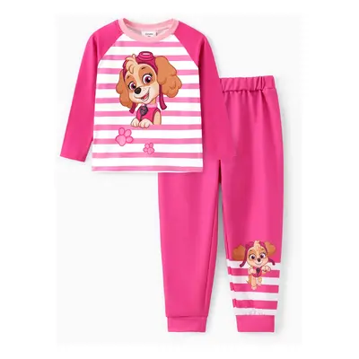 PAW Patro; Toddler Girl/Boy 2pcs Striped Long-sleeve T-shirt with Jogger Set