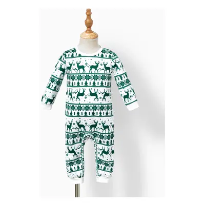 Christmas Family Matching Green Festival Theme Print Tops and Mesh Splicing Dresses Sets