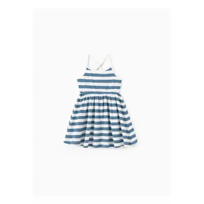 Family Matching Sets Preppy Style Striped Tee or Strap Midi Dress