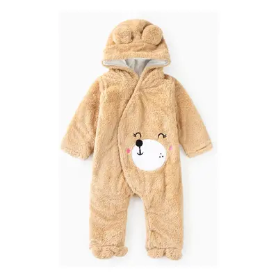 Baby Boy/Girl Bear Style Fleece Hooded Footed Jumpsuit