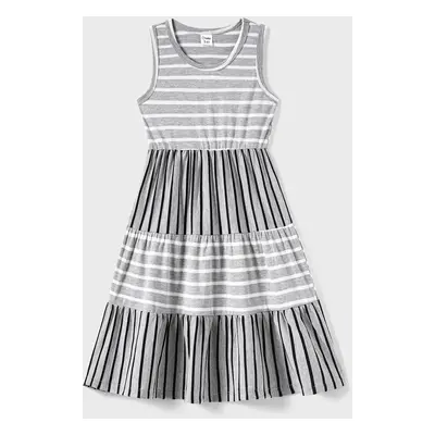 Family Matching Stripe Cotton Tee and Tank Top Dress Sets