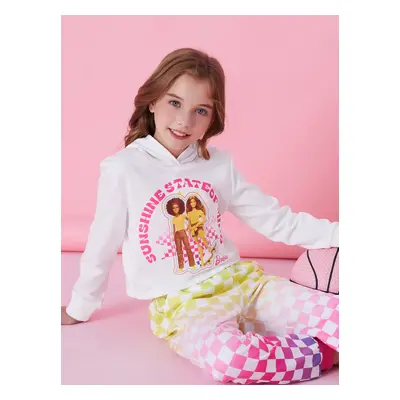 Barbie Kid Girl 2pcs Character Hooded Long-sleeve Sweatshirt And Allover Print Pants Set