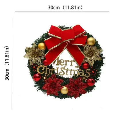 Christmas Wreath for Door and Window Display with Tinsel Garland