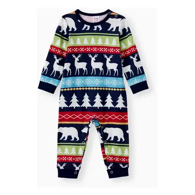 Christmas Pajamas Family Matching Reindeer Big Graphic Pajamas Sets