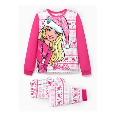 Barbie Christmas Mommy and Me Snowflake Deer Pattern Print Pajamas Sets (Flame Resistant)