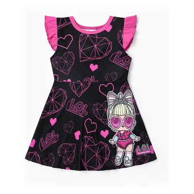 L.O.L. SURPRISE! Toddler Girls Mother's Day 1pc Graphic Print Little Flying Sleeve Dress