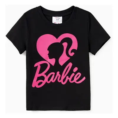 Barbie Mommy and Me Cotton Short-sleeve Heart & Letter Print Short-sleeve T-shirts