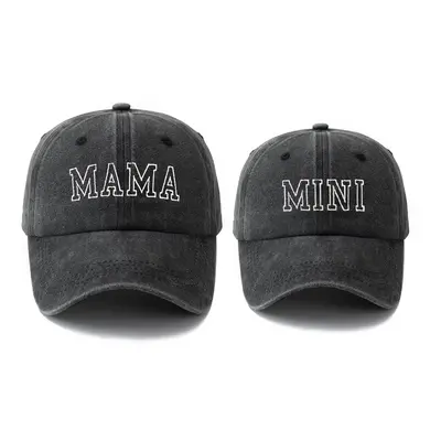 Family Matching Embroidered Washed Baseball Cap with Alphabet Design