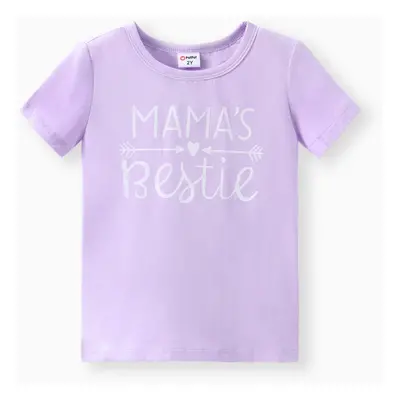 Toddler/Kid Letter Print Short-sleeve Cotton Tee