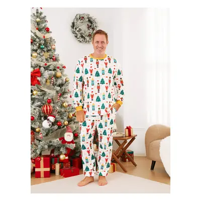 Christmas Family Matching Nutcracker Pattern Long Sleeves Pajamas Sets