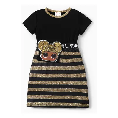 "LOL Surprise 1pc Toddler/Kids Girls Character Print Striped/ Leopard Dress"