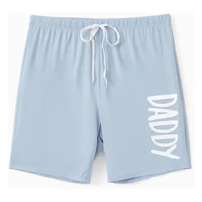 UPF50+ Family Matching Swimsuits Blue Drawstring Swim Trunks or Circle Ring Ruched Knot Side Bik