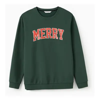 Christmas Sweatshirt Matching Family Merry Christmas Glow in the Dark Green&Red Long Sleeves Top