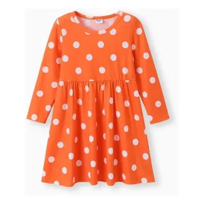 Toddler Girl Polka dots/ Floral Print Dress