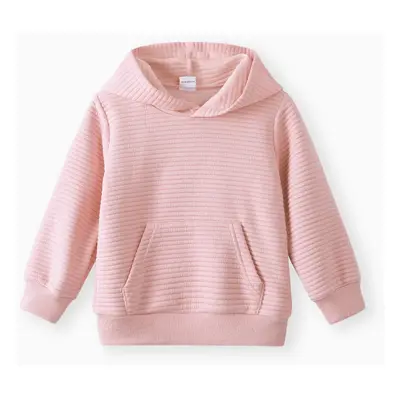 Toddler Boy/Girl Solid Color Textured Hoodie Sweatshirt