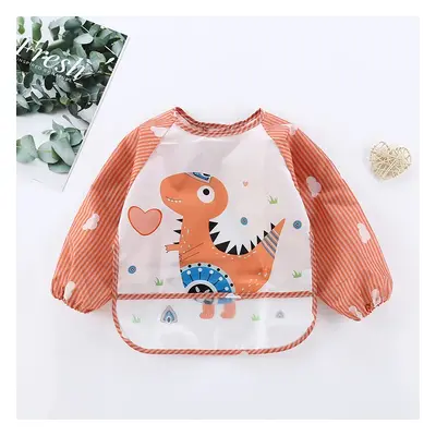 Baby Cartoon Animal Long Sleeve Bibs Waterproof Reversible Bandana Bibs Children Eating Drawing 