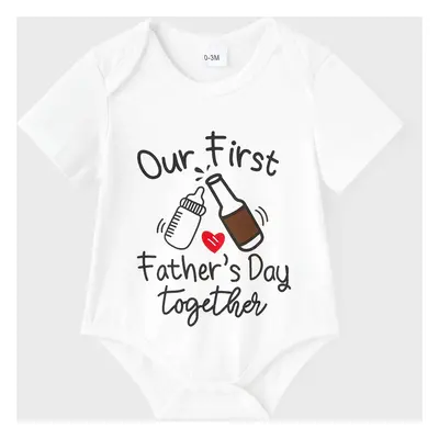 Father's Day Baby Girl/Boy Letter Print Short-sleeve Bodysuit