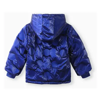 Kid Boy/Kid Girl Hooded Metallic Cotton-Padded Jacket