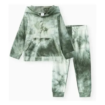 2-piece Toddler Girl/Boy Tie Dye Hoodie Sweatshirt and Pants Set