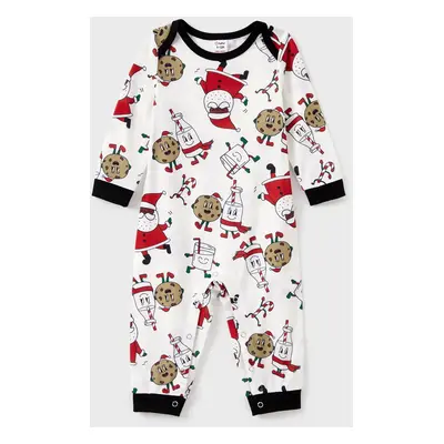 Christmas Family Matching Raglan Sleeves Cartoon Milk and Biscuit Graphic Pajamas Sets with Pock