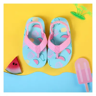 Toddler/Kid Unicorn Rainbow Print Flip-flops Slippers