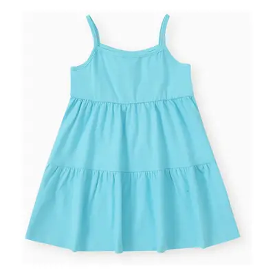 Toddler Girl Basic Solid Multilayers Cami Dress