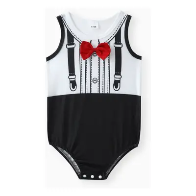 Baby Boy 1pcs Basic Sleeveless Romper, Soft Polyester Material, Colorfast and Durable