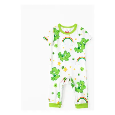 Care Bears 1pc Saint Patrick's Day Baby Girl/Boy Rainbow Character Print Jumpsuit