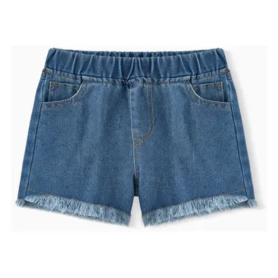 Kid Girl Raw Hem Denim Shorts