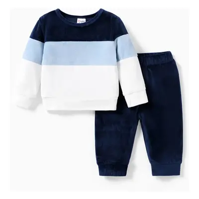 2PCS Baby Boy Solid Color Avant-garde Long Sleeve Set