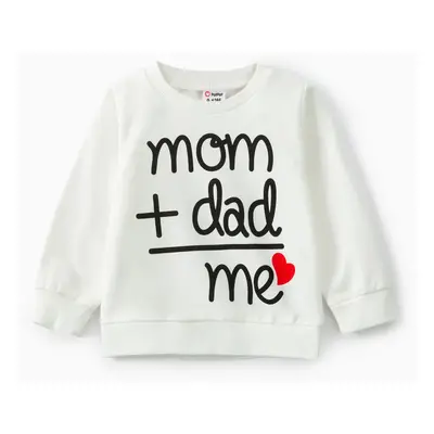 Baby Boy/Girl Heart & Letter Print Long-sleeve Sweatshirt