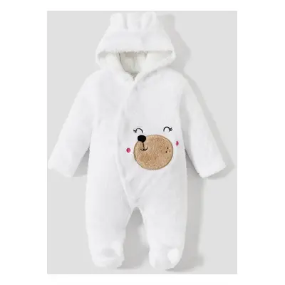 Baby Boy/Girl Bear Style Fleece Hooded Footed Jumpsuit