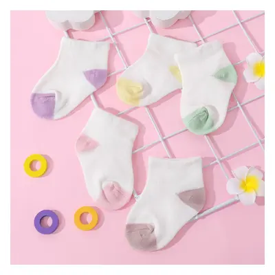 5-pack Baby / Toddler Two Tone Colorblock Loose Mouth Socks