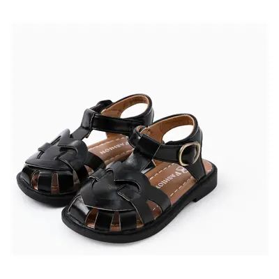 Toddler/Kid Girl Casual Style Velcro Heart-Shaped Leather Sandals