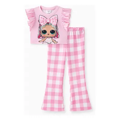 L.O.L. SURPRISE!Toddler Girls Mother's Day 2pcs Character Print Tee and Checker Print Pants Set