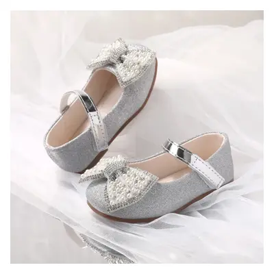 Toddler/Kids Girl Elegant Hyper-Tactile 3D Bowtie Glitter Velcro Leather Shoes