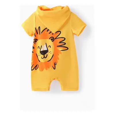 Baby Boy 2pcs Naia Lion Print Romper and Bib Set