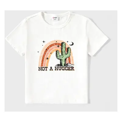 Mommy and Me Cactus and Rainbow Printed Short-Sleeve Graphic Tee