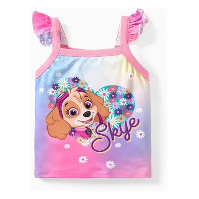 PAW Patrol 1pc Toddler Girls Skye Character Floral Ruffled Camisole/Tank Top