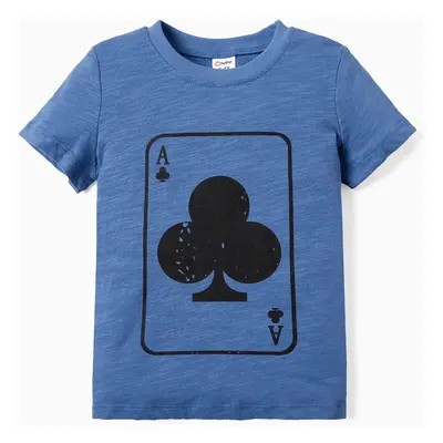 Family Matching Fun Card Deck Design Cotton Short Sleeves Graphic Tee