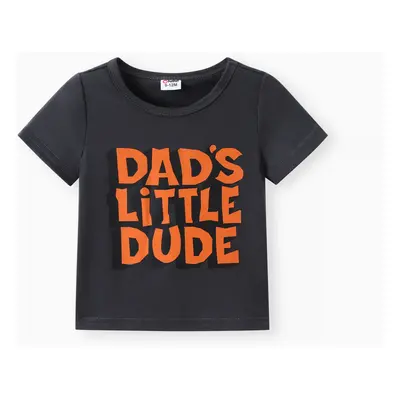 Baby Boy Letter Print Round Neck Short-sleeve T-shirt