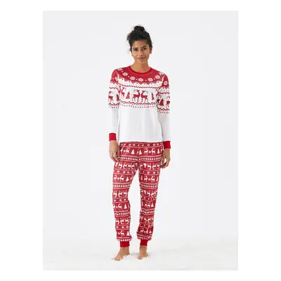 Christmas Reindeer and Snowflake Print Family Matching Pajamas Sets