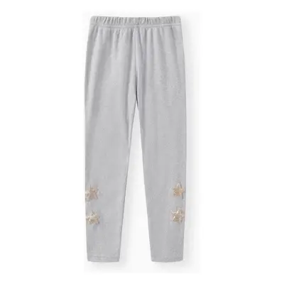 Kid Girl Glitter Stars Embroidered Elasticized Leggings