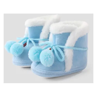 Christmas Baby & Toddler Pompom Decor Furry Prewalker Shoes