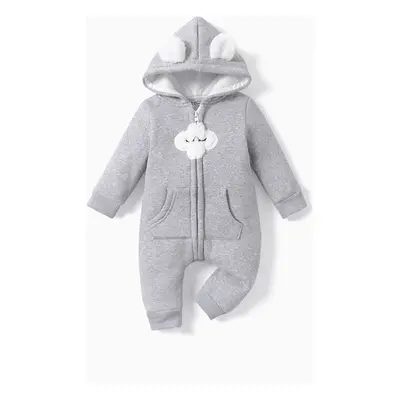 Baby Boy/Girl Clothes Beat Style Cloud Design Fleece-lining Zipper Jumpsuit