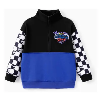 Hot Wheels Toddler/Kid Boy Colorblock Logo Print Long-sleeve Racing Sweatshirt