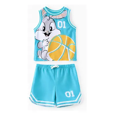 Looney Tunes 2pcs Toddler Girls Sporty Character Print Tank Top&Shorts Set