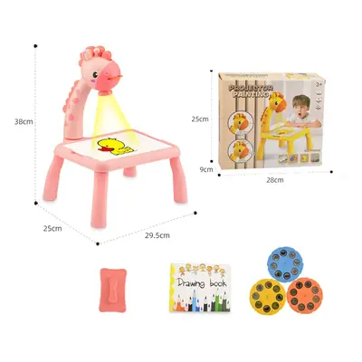 Multifunctional Projector Drawing and Writing Desk for Kids with Sound Effects and Detachable Ro